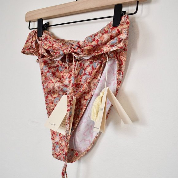 NWT DOEN Soleil Bikini Top Sea High Waist Bottom SET Rouge Tresors De La Mer - Picture 8 of 11